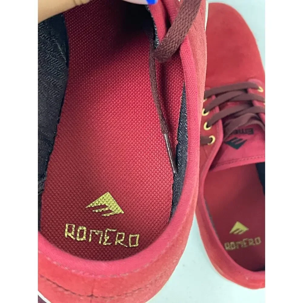 Emerica By Leo Romero Laced Low Top Skateboard Shoes Red Rouge Men's 9.5 w/ Box - Picture 7 of 11
